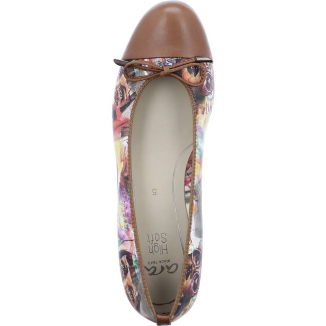 Dámské Baleríny Ara Ballet Pumps Bari Cognac Viacfarebný | ARA750YKJ