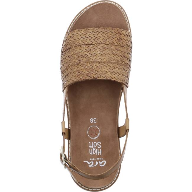 Dámské Sandály Ara Kent-sport Cognac Hnědé | ARA024LJA