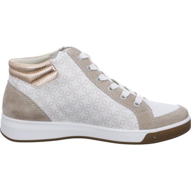 Dámské Tenisky Ara High Top Rom Sand Bílé | ARA836XZH