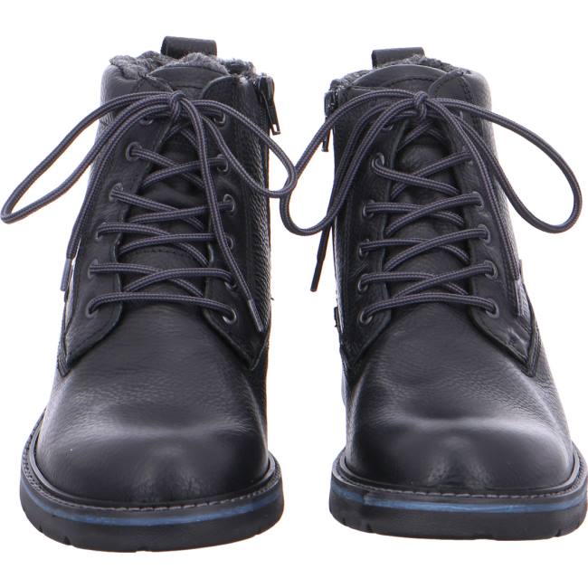 Pánské Kozačky Ara Krajkové-up Ankle Elrick Černé | ARA750ITS